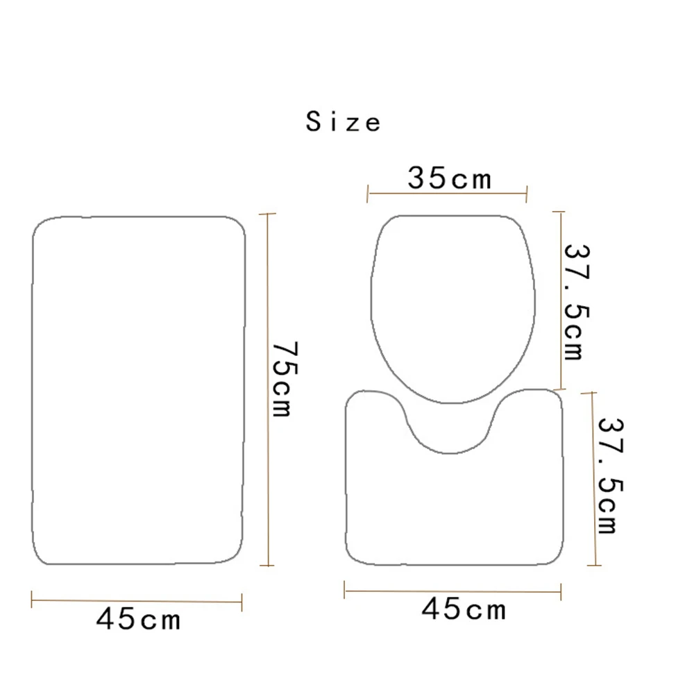 3D цифровая печать, полностью полиэстер, водонепроницаемая занавеска, подушка для унитаза, для ванной комнаты, комплект из трех предметов+ занавеска для душа