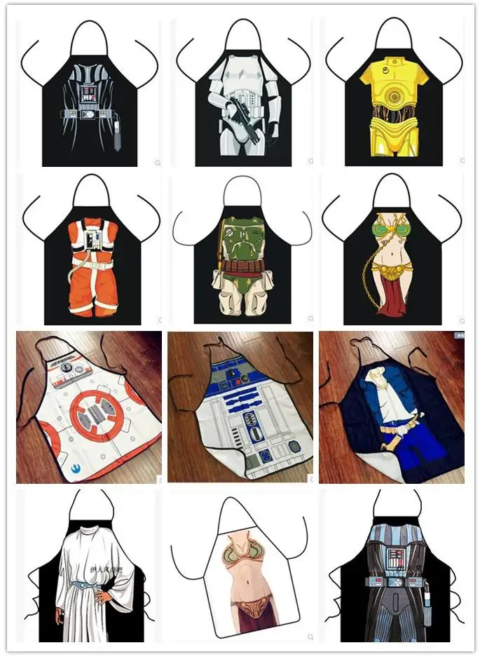 Вечерние, забавные, Звездные войны, BB-8, r2d2, Дарт Вейдер, белый, воин, йода, фартук, костюм персонажа, фартук для приготовления пищи, фартук, вечерние фартуки