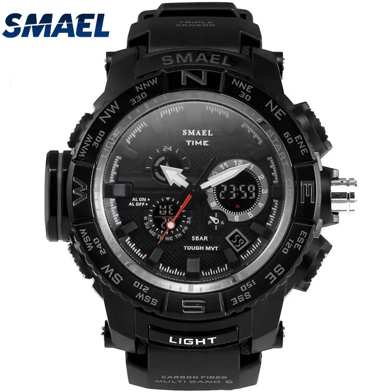 

New SMAEL Brand Watches Sport S Shock 50m Waterproof Dive LED Watches Digitial Dual Time Wristwatch Men Relogio Masculino 1531