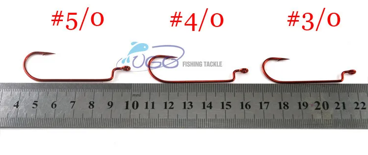 6-RED-NARROW-SHANK-WORM-HOOK