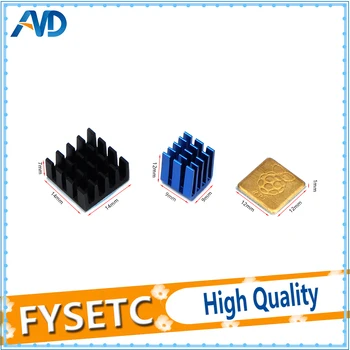 

3set/9pc Heatsink Cooler Pure Aluminum Copper Heat Sink Set Kit Radiator For Raspberry Pi 3 Model B / B Plus B+ 3D Printer Part