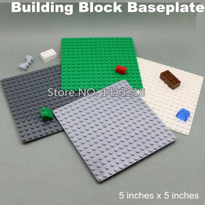 many color 5x5 inch small blocks baseplate 16 16 dot 12x12cm building bricks base plate DIY