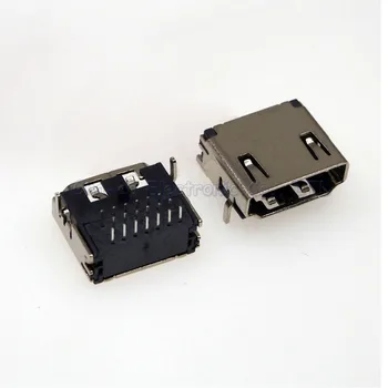 

300pcs 19PIN HDMI Jack 90 degree three rows pin two fix foot HDMI Port Interface