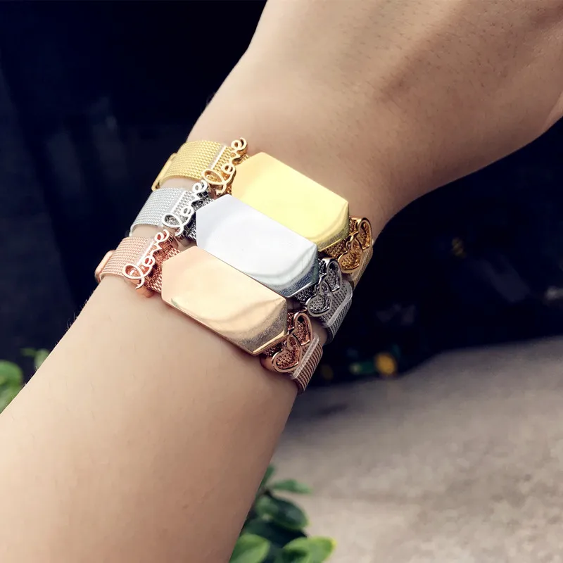 SANSHOOR Новый Бренд DIY Браслет Любви из Нержавеющей Стали Украшения для Женщин не