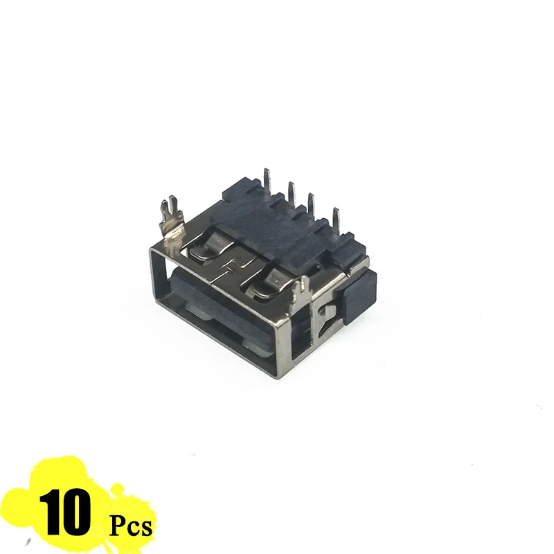 10Pcs Lot Type A Female USB 2 0 Short body 4 Pin 2 Foot 90 Insert