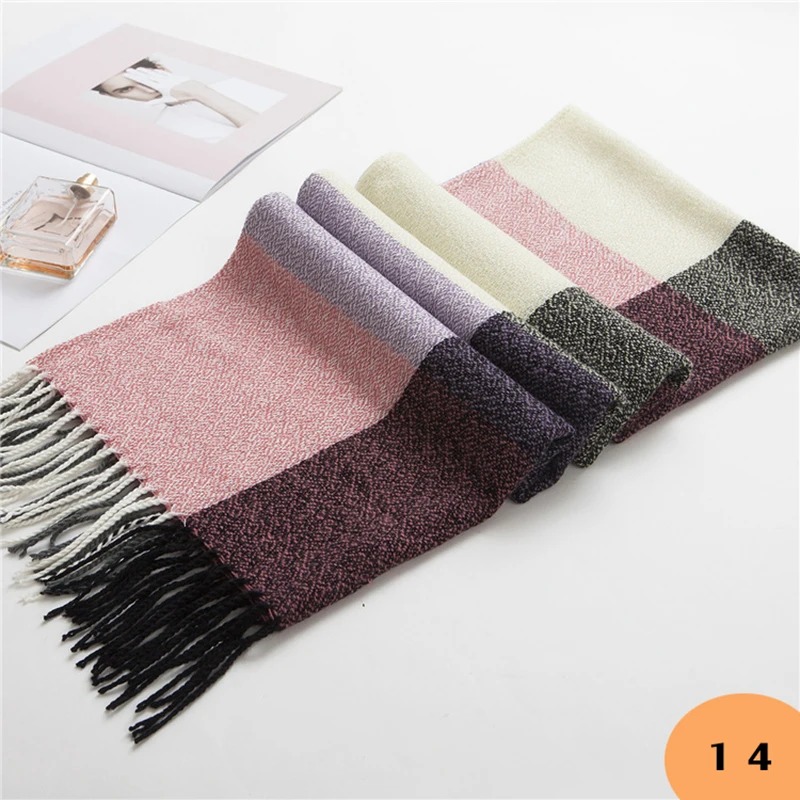 VEITHDIA 2019 Autumn Winter Female Wool Scarf Women Cashmere Scarves Wide Lattices Long Shawl Wrap Blanket Warm Tippet wholesale