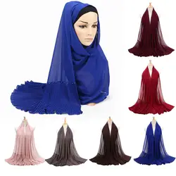 Зимний шарф 2018 Модный женский шарф из шифона мусульманский мягкий шарф длинная Роскошная брендовая шаль Хиджаб шарф foulard femme