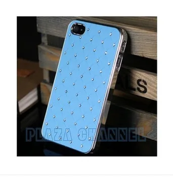 Blue Luxury Bling Crystals Rhinestones Hard Case Cover For iPhone 4 4G 4S Film |