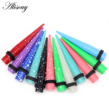 Alisouy 2 шт. панк конус формы Crylic ушной Тапер-растяжка туннельная Вилка расширитель Растяжка пирсинг Тело сережки, украшение для пирсинга расширители