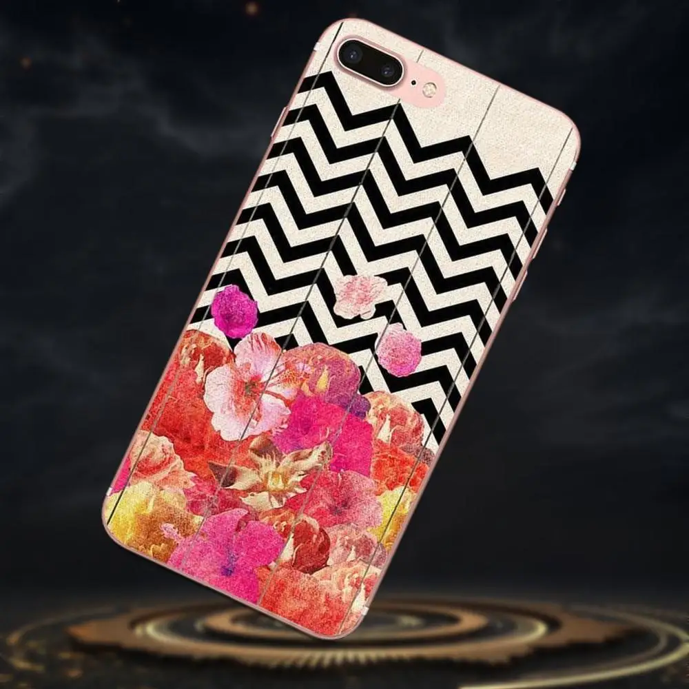 Green Chevron On Wood For Apple iPhone 4 4S 5 5C 5S SE 6 6S 7 8 Plus X XS Max XR Soft Silicone TPU Transparent Capa