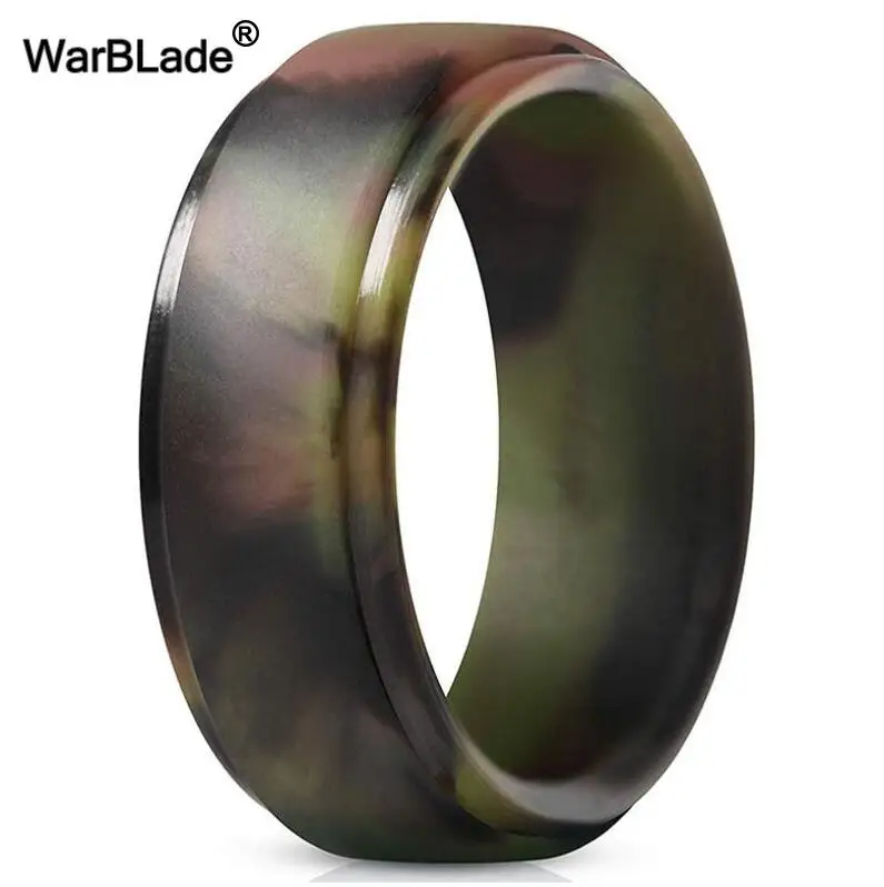 WarBLade New Food Grade FDA Silicone Rings Men Wedding Rubber Bands Hypoallergenic Flexible Antibacterial Silicone Finger Ring 