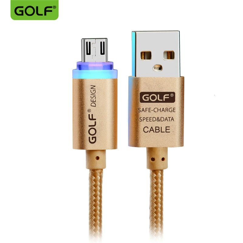 GOLF Smart Led металлический Плетеный Micro USB кабель для зарядки данных для samsung Note Edge Note4 Note5 S4 S6 S7 Edge кабели для телефонов Android