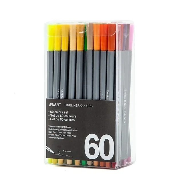 Hethrone 36/60/100 шт. высокое качество 0,4 мм Рисование Раскрашивание марке ручка скраб студент, файнлайнер, Art Tip принадлежности каваи ручки канцелярских принадлежностей - Цвет: 60