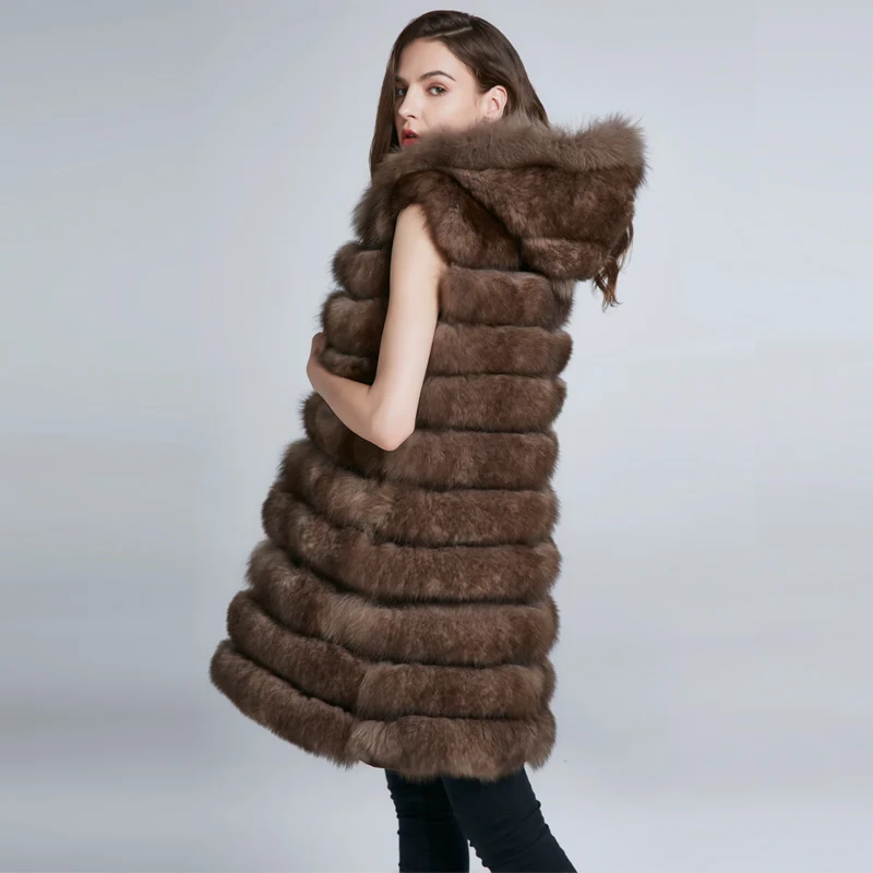 Fourrure De Rayures Hzd Jkp D'hiver Nouveau 90c Manteau Chapeau Col Femmes 2018 À Long A Changement Mode Renard Peut Naturelle 4ZZwqX