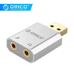 ORICO Внешний USB звуковая карта Jack 3,5 мм мини кабель адаптер стерео микрофон динамики гарнитуры аудио для портативных ПК концентратор USB