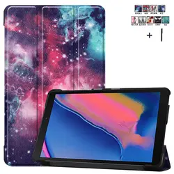 Принт смарт Услуга сна чехол для Samsung Galaxy Tab 8,0 P200 P205 SM-P200 SM-P205 Магнит флип из искусственной кожи Капа Fundas + стилус