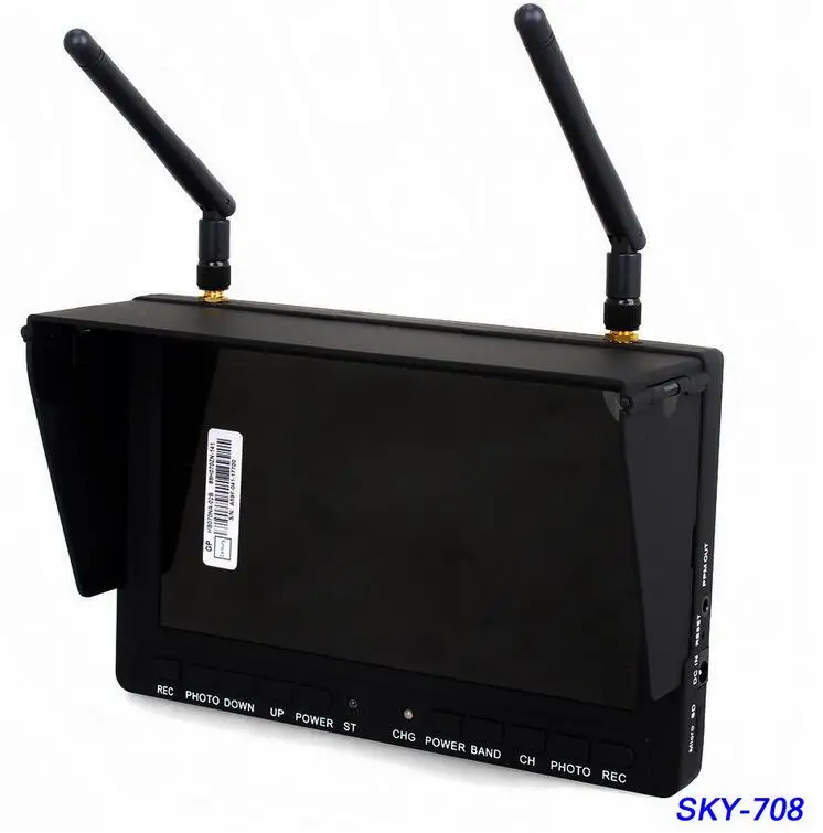 Небо-708 5,8 ГГц 40CH 7 дюймов ЖК-дисплей Экран FPV видеоприемник Дисплей Поддержка HDMI Вход и различные Rx экраны, DVR, PPM Функция