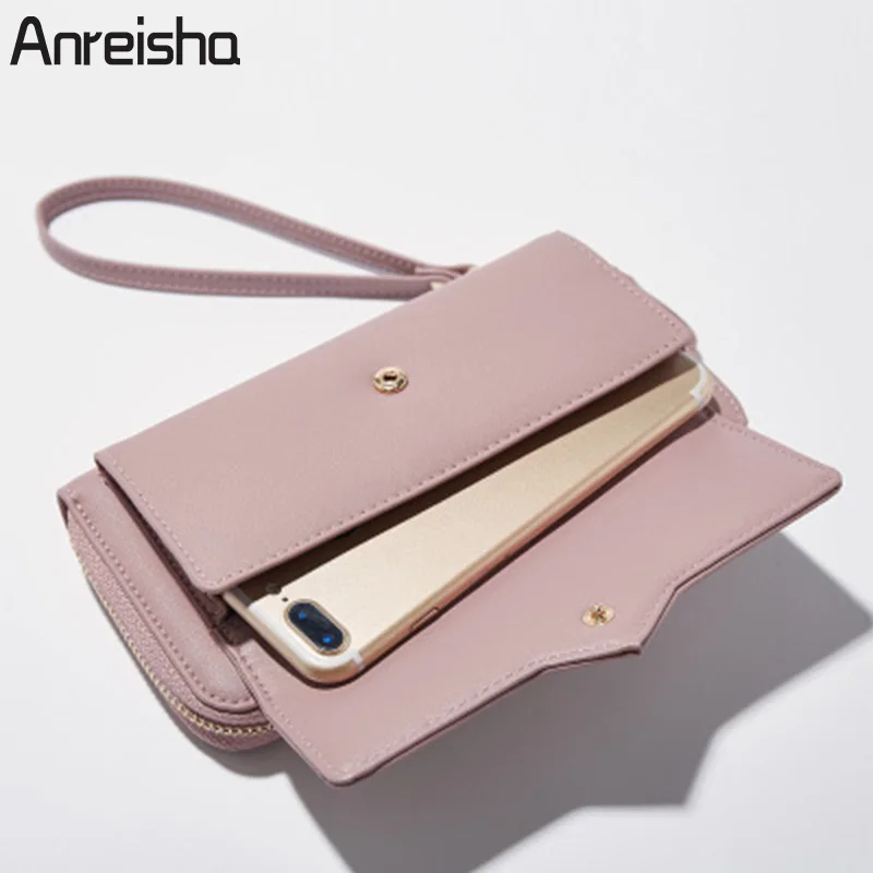 Anreisha Fashion Long Woman Purse New Designer Female Wallet Clutch PU Leather Ladies Purses font b