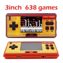 Игровая консоль 3 дюймов 8-битный ретро мини портативная игровая консоль Семья карман встроенный 638 Детские футболки с принтами на тему классических игр лучший подарок для детей