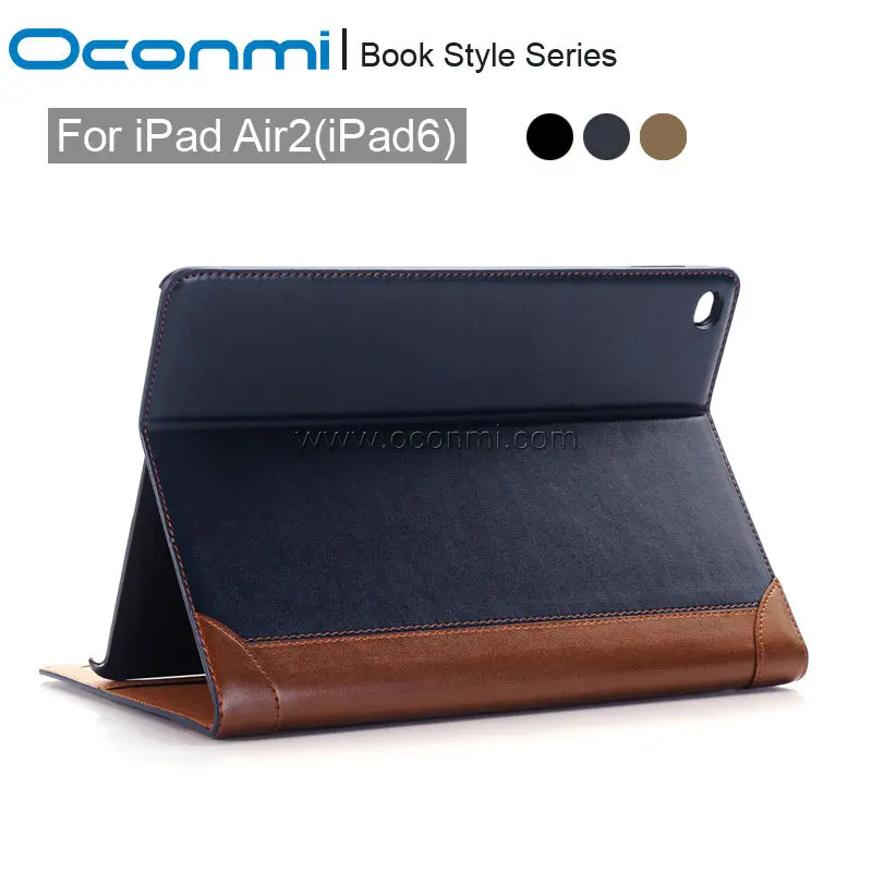 

Luxury Book Leather case for Apple iPad air 2 with stand high quality flip leather cover smart case for iPad air2 wallet sleeves