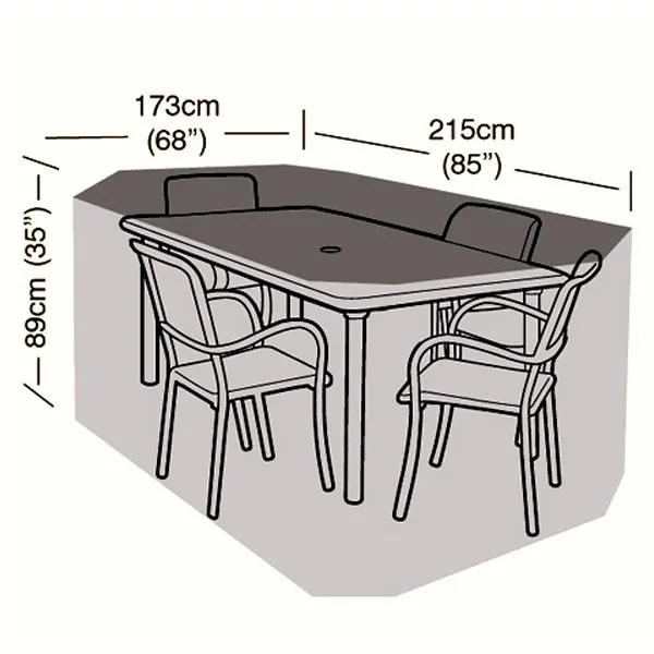 4-местный прямоугольный внутренний двор крышка-215 см/84,", Чехол для садовой мебели, непроницаемый чехол для уличной мебели