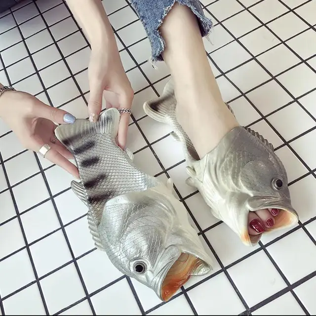 Koovan Women's Fish Slippers Female Summer Children Couple Fish shaped