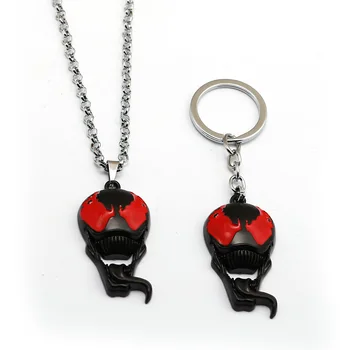 

Venom Metal Alloy Keychain Necklace Link Chain Fashion Keyring Pendant Men Key Chain Toys Chaveiro Movie Jewelry