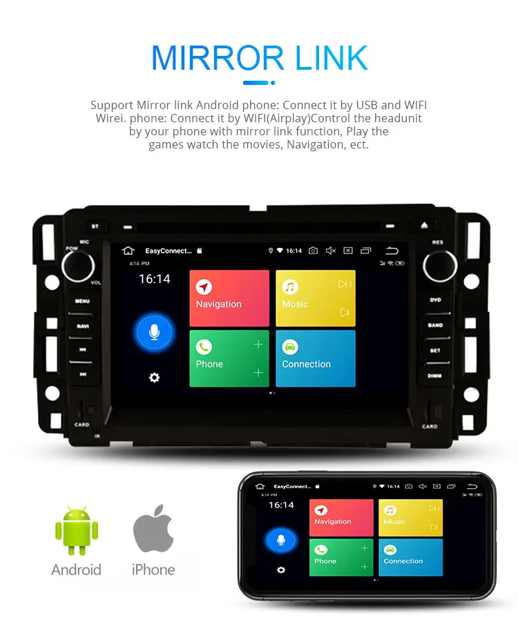 Cheap LJHANG 2 Din Android 9.0 Car DVD Player For GMC Chevrolet Chevy Yukon Sierra Tahoe Acadia Suburban Multimedia Car Radio GPS WIFI 6