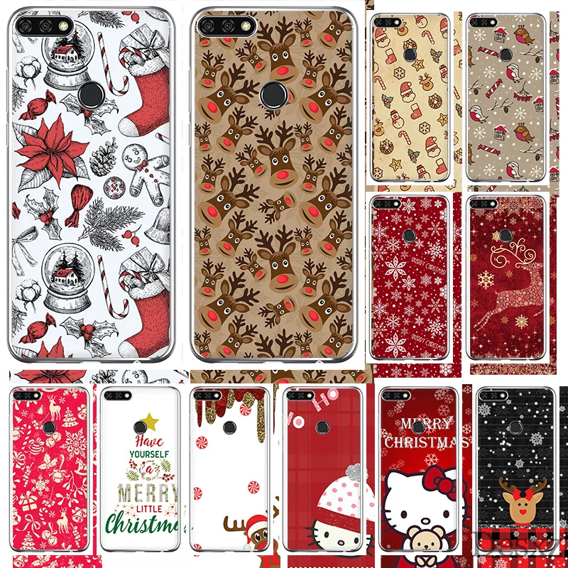 

Merry Christmas Phone Case Cover For Huawei Honor 6A 7A 7C 6C 7X Pro 8 8X 9 10 Lite Play