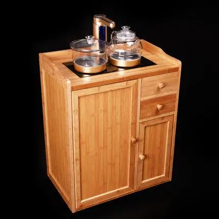 Removable tea racks multi-function small bamboo tea cabinet tea cabinet living room home automatic boiling water tea table - Цвет: VIP 3