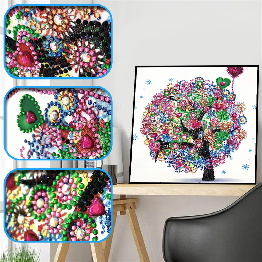 

Sashiko 5D Special Diamond Painting Trees Combination Modern Pattern DIY 5D Part Drill Cross Stitch Crystal Art Home Decoration