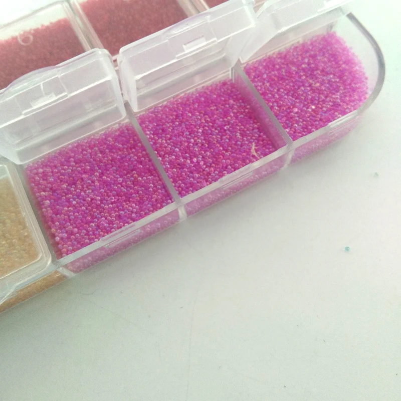 Микс 12 цветов/коробка мини-шар микро-кристалл для ногтей, бусины, стеклянные стразы для ногтей, аксессуары для ногтей, 3D Стразы для украшения ногтей