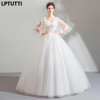 

LPTUTTI Beading Lace New Sexy Vintage Plus Size Princess Bridal Marriage Gown Boho Bride Simple Party Long Luxury Wedding Dress