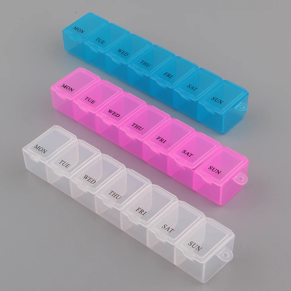 

7 Day Weekly Pill Medicine Box Holder Organizer Container Pill Cases New Random
