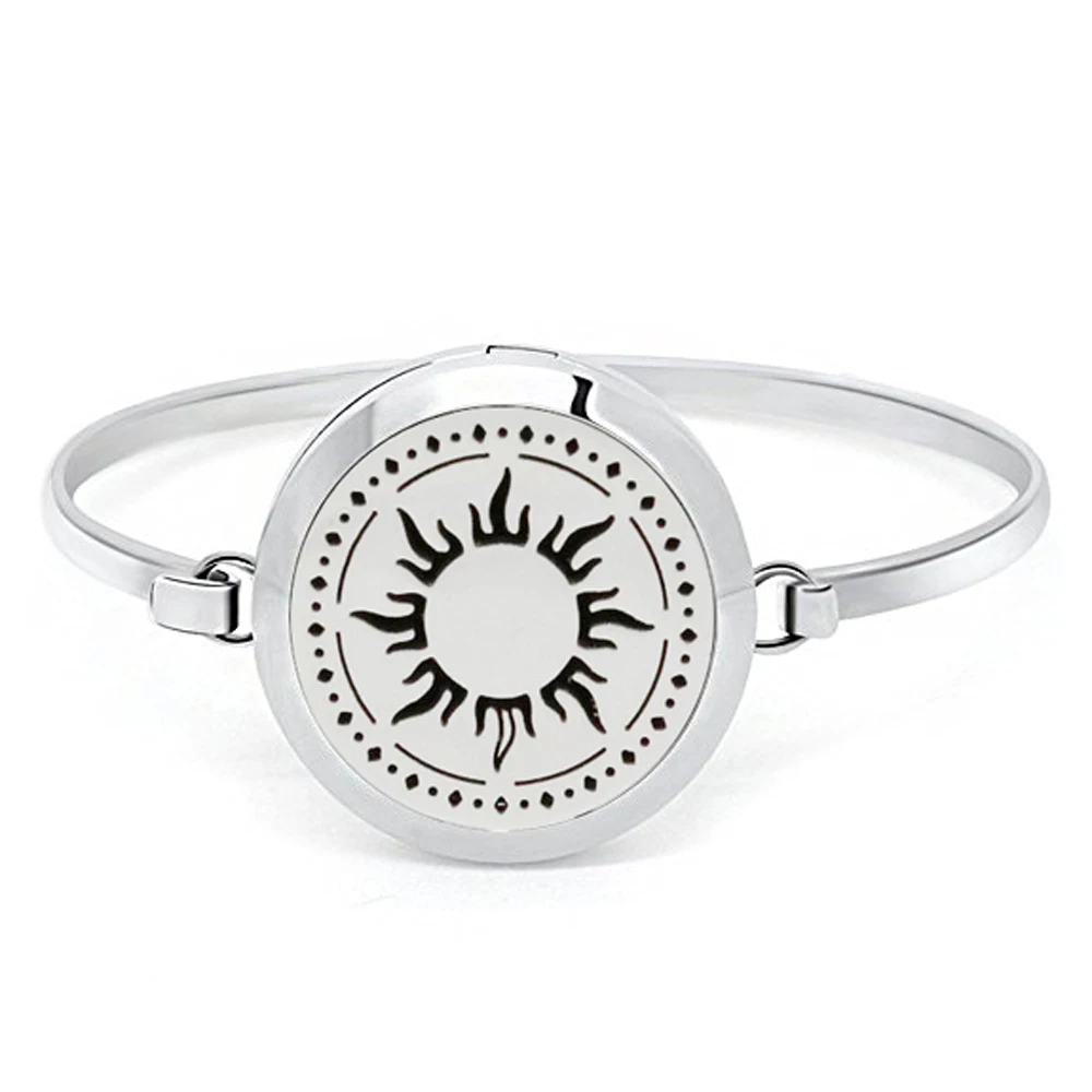Aromatherapy Essential Oil Diffuser Bracelet Locket Bangle 316L Stainless Steel with 12 Pads | Красота и здоровье