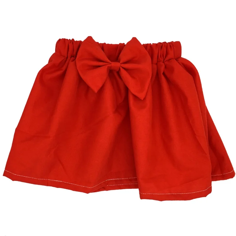Baby Kid Mini Skirt Girl Pleated Fluffy Skirt Party Dance Skirt Solid Bow Printed Skirts