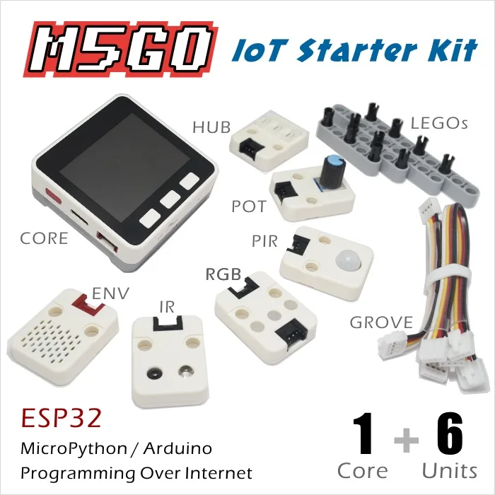 1 комплект M5Stack M5GO IoT стартовый комплект ESP32 для разработки программирования Arduino micropyton IR MIC 550mAh батарея# Hbm0095