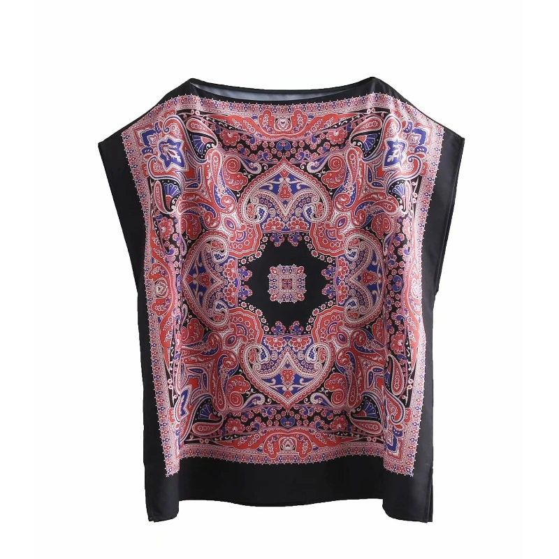 

2019 New Women Vintage Totem Print Casual Loose Kimono Blouses Shirts lady cashew nuts chic Feminine chemise Blusas Tops LS3213