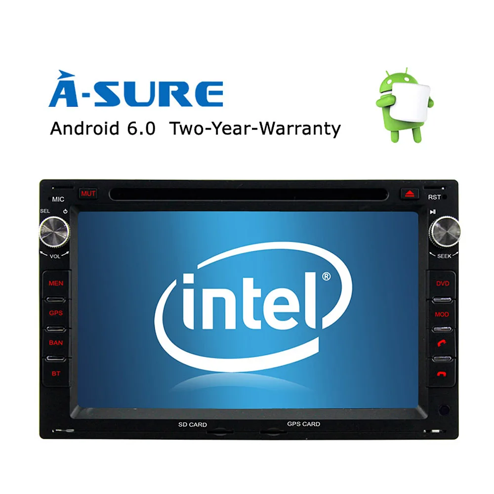 A-Sure HD 7 &quot2 Din стерео радио четырехъядерный Android 6 0 Автомобильный DVD gps для VW Passat B5 POLO