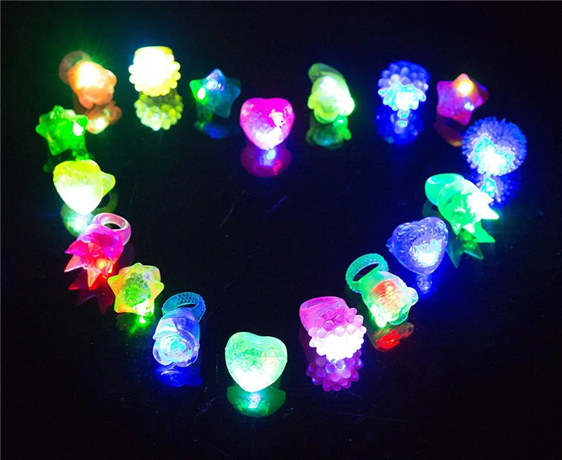 Mummy Flashing LED Plastic Rings Light Up Finger Glow Toy Party Bag Wholesale UK 