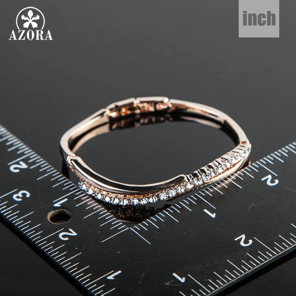 AZORA розовое золото Stellux австрийский кристалл проложили браслет TB0022|bangle bracelet|pave