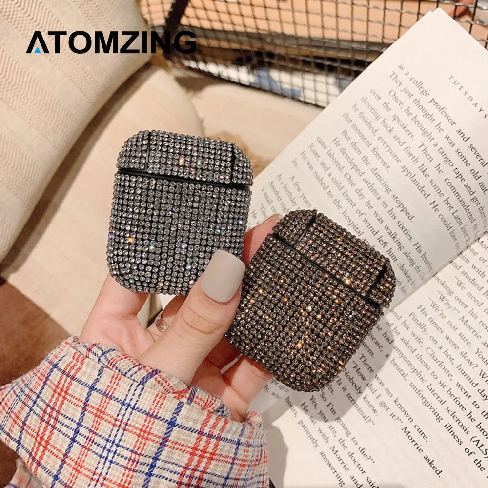 

Colorful rhinest Earphone case For Apple Airpods Accessories Bluetooth Bling Silicone hard Protective Cover For airpods case