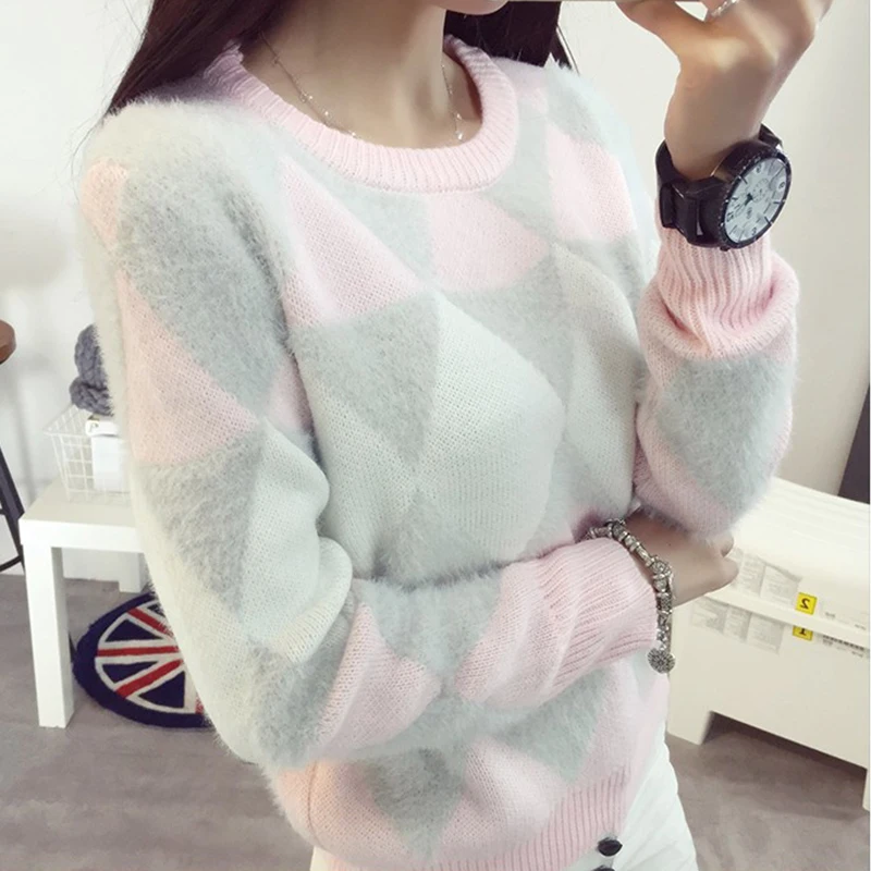 Vodiu Sweater Female Pullover Winter Women Sweaters And Pullovers Long Sleeve Patchwork Knitting Slim Warm Casual New Year Sale Vodiu Sweater Female Pullover Winter Women Sweaters And Pullovers Long Sleeve Patchwork Knitting Slim Warm Casual New Year Sale
