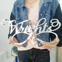 На заказ Зеркало акриловое Babyshower имя вывеска комната Детская вывеска вечерние Декор сувенирная настенная вешалка