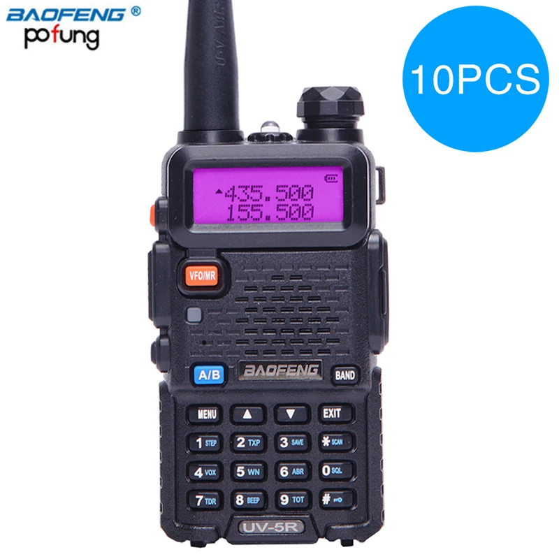 

10PCS Baofeng UV-5R Walkie Talkie bf uv5r cb radio handheld long range Comunicador Transmitter Transceiver Two Way Radio+headset