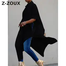 Z-ZOUX женское платье с высоким воротом кружево до длинное платье с рукавами «летучая мышь» разделение свободные нерегулярные женское