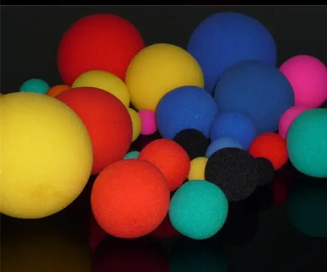 100 шт./лот магия губка мяч 1 4/"(4.5 см в диаметре) красный синий желтый зеленый розовый Orange черный шары фокусы