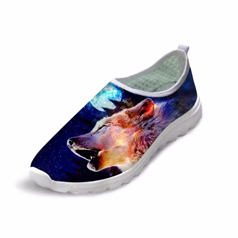 

Noisydesigns Night wolf star 3D print women sneaker 2018 lady summer confortable shoes for teenagers girl Customized Images shoe