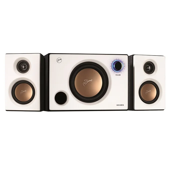 

HIVI M10 active desktop wood speaker HiFi for notebook &computer multimedia 2.1 Pmax 20W piano painting bass adjust