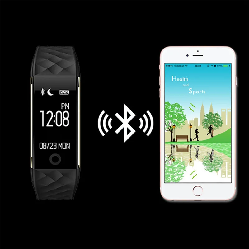 Gps Сенсорный экран Bluetooth Smart Браслет Фитнес монитор спортивные часы для Для мужчин